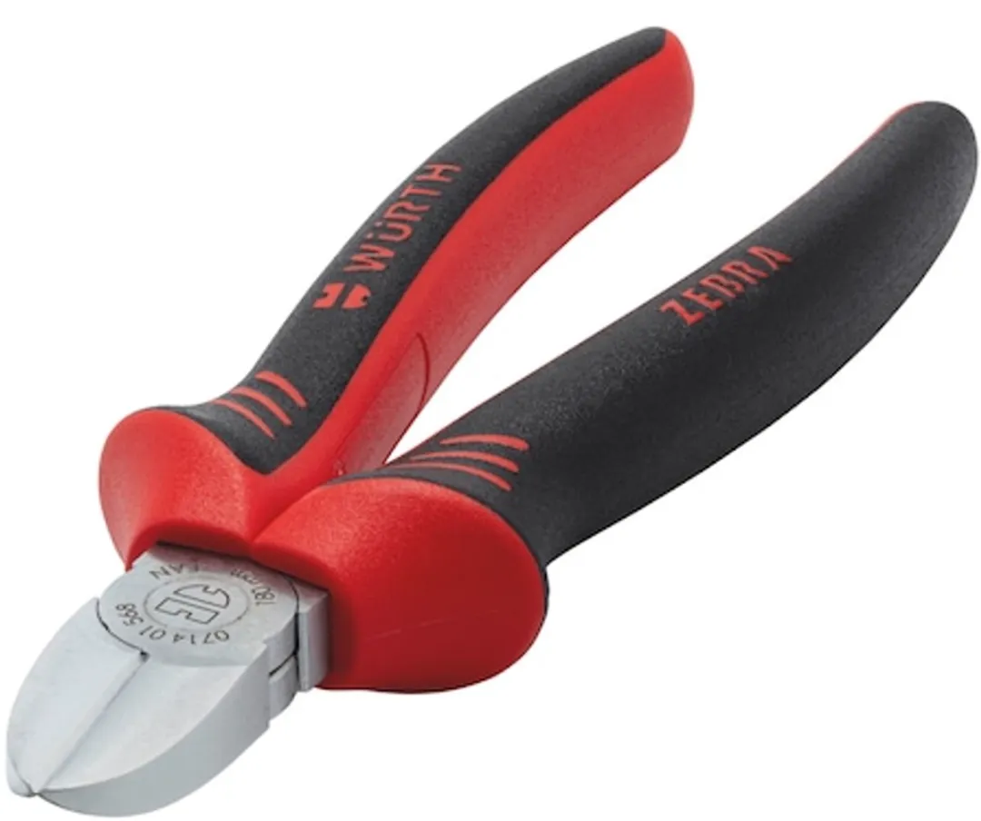 Würth Zijkniptang DIN ISO 5749 - 2C-handgreep - Zilver/Zwart/Rood