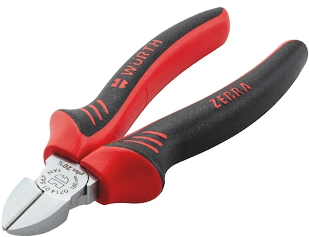 Würth Zijkniptang DIN ISO 5749 - 2C-handgreep - Zilver/Zwart/Rood