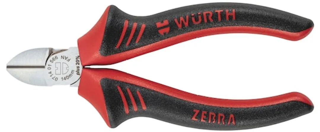 Würth Zijkniptang DIN ISO 5749 - 2C-handgreep - Zilver/Zwart/Rood