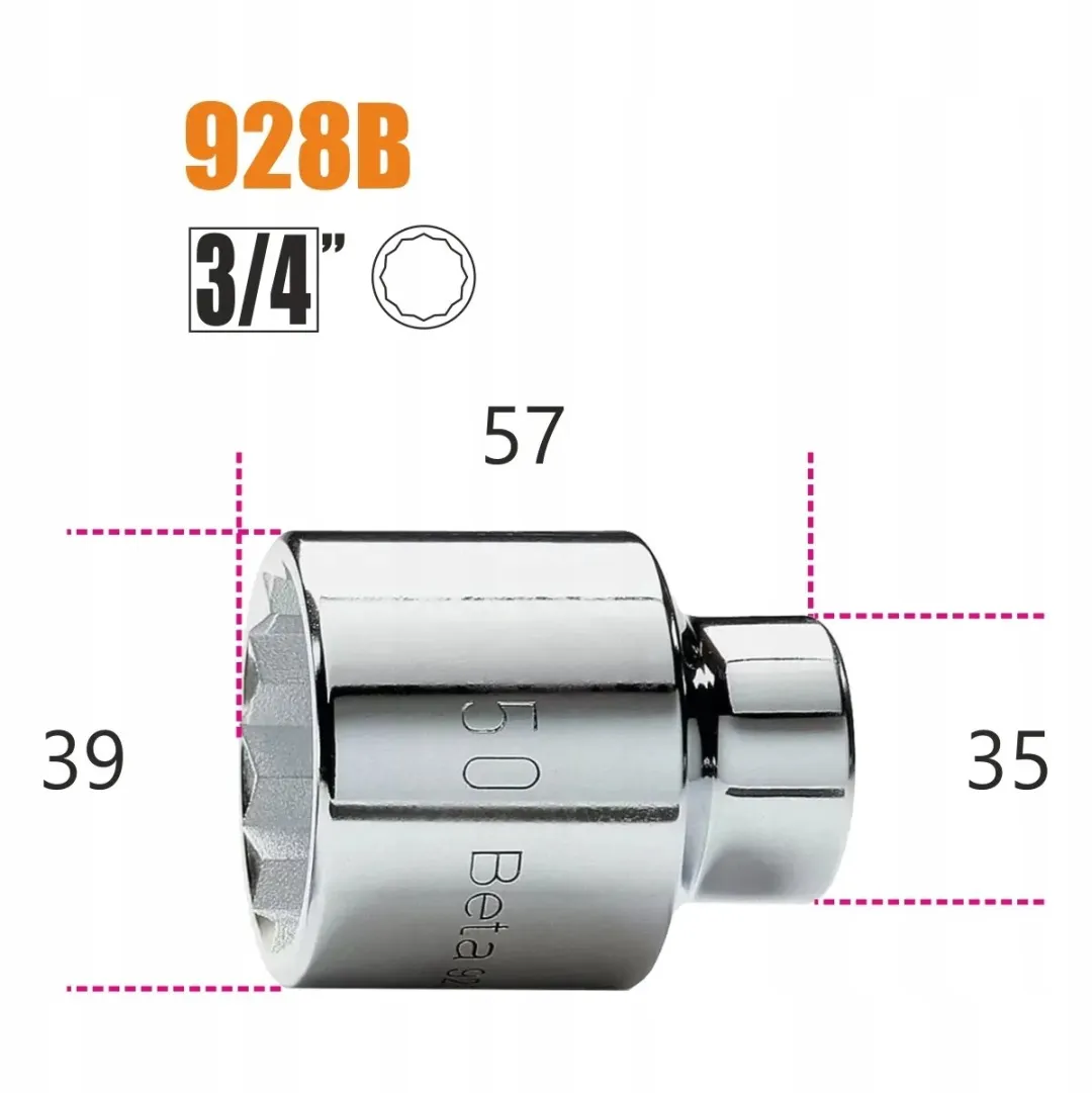 Beta Dsleutelopslag 3/4" 28mm 12-kant