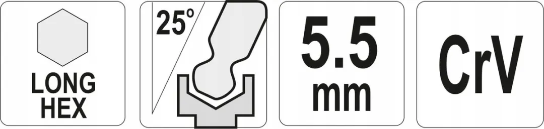 Lange inbussleutel met kogelkop 5,5 mm