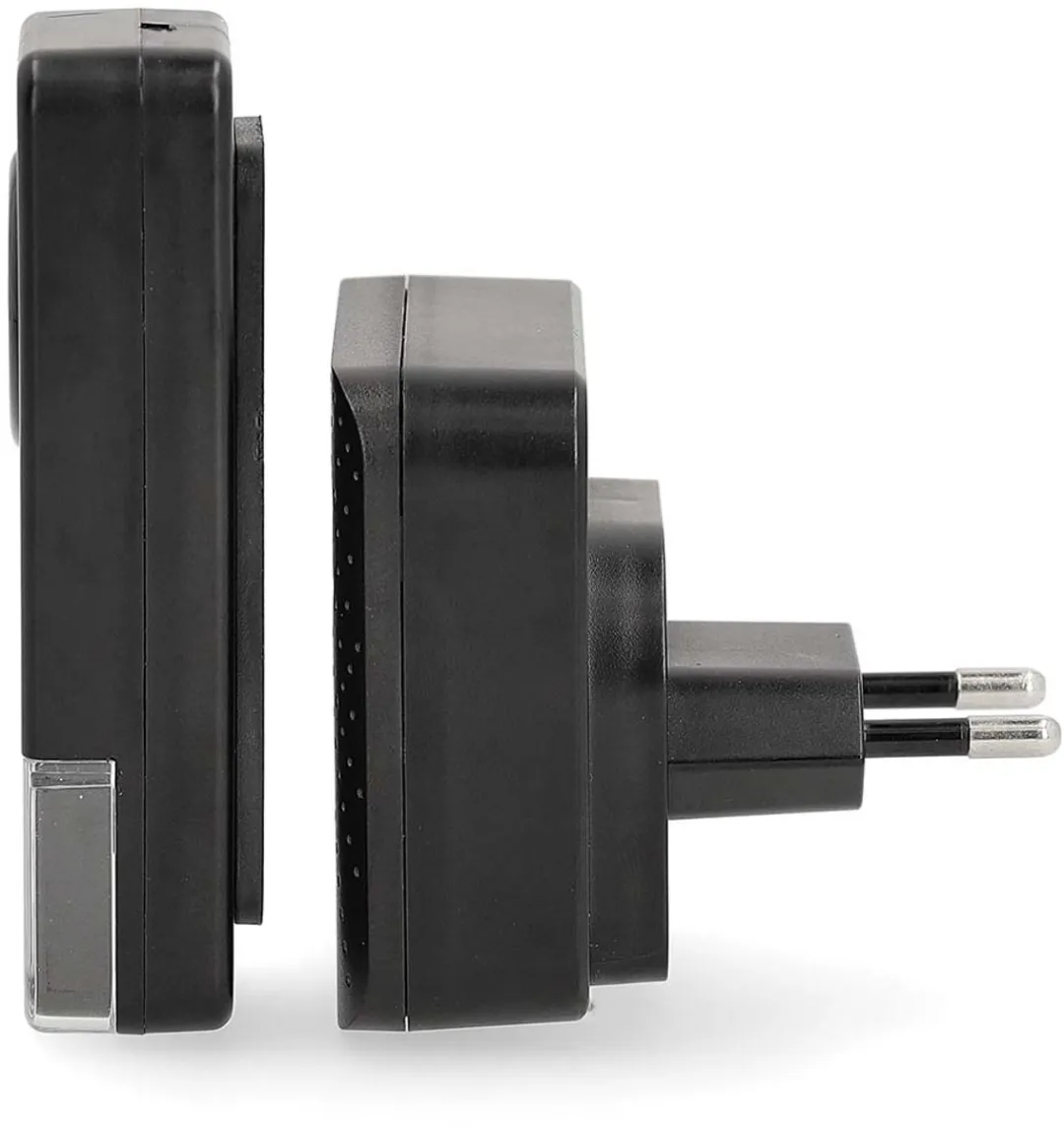 Nedis Draadloze Deurbelset – Incl. 2 Ontvangers op Netvoeding – 58 Melodieën – Bereik 150m – Waterdicht – Zwart