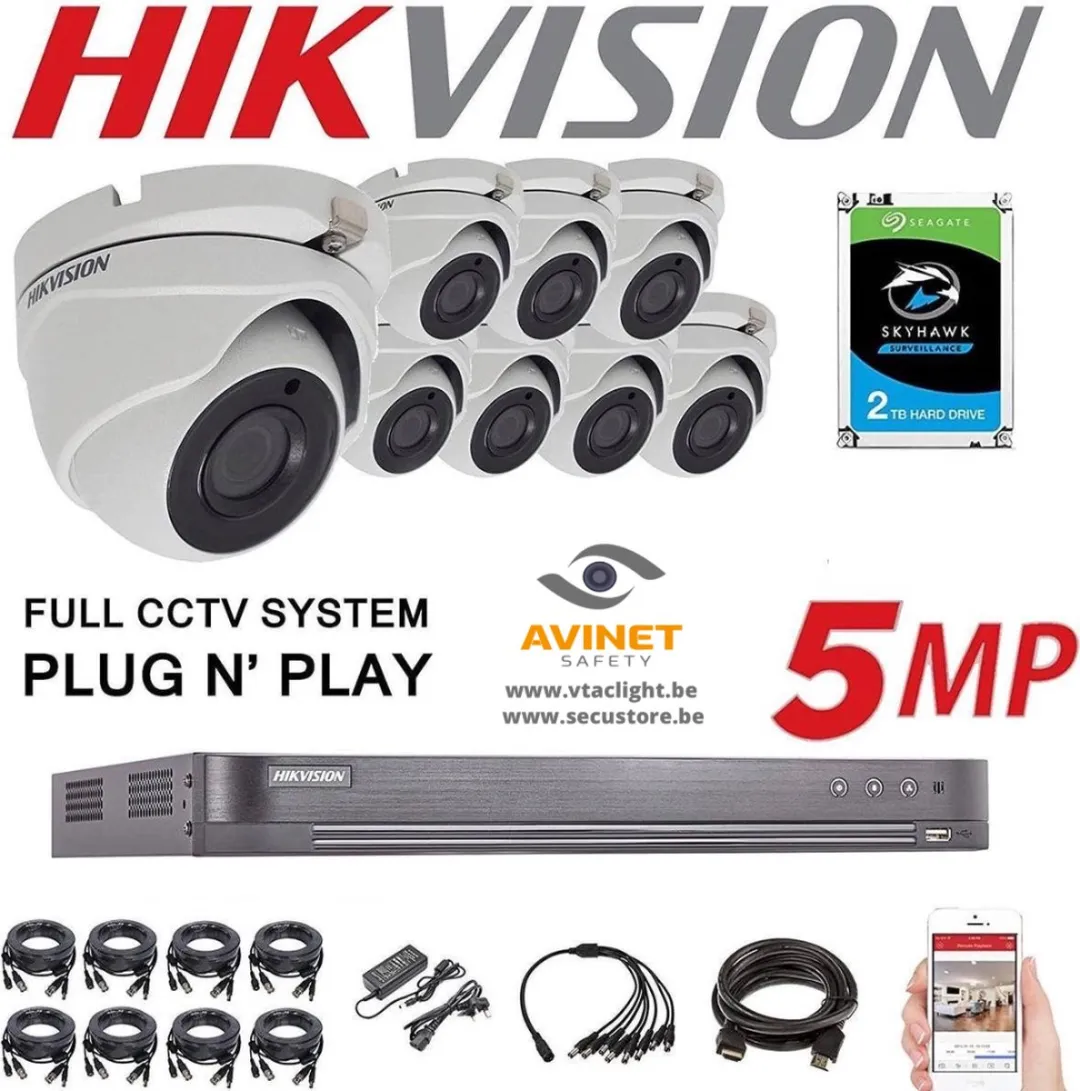 Hikvision DS-7208HUHI-K1 8 Kanalen Buitencamera Kit - 8x 5MP 3K - 2TB
