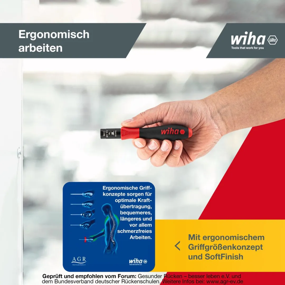 Wiha Momentschroevendraaier TorqueVario-S 28521060 - Zwart/Rood