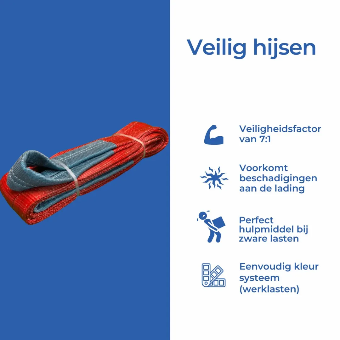 TETRA Tools Hijsband 5 Ton - 5m Rood - afbeelding 2 van 6