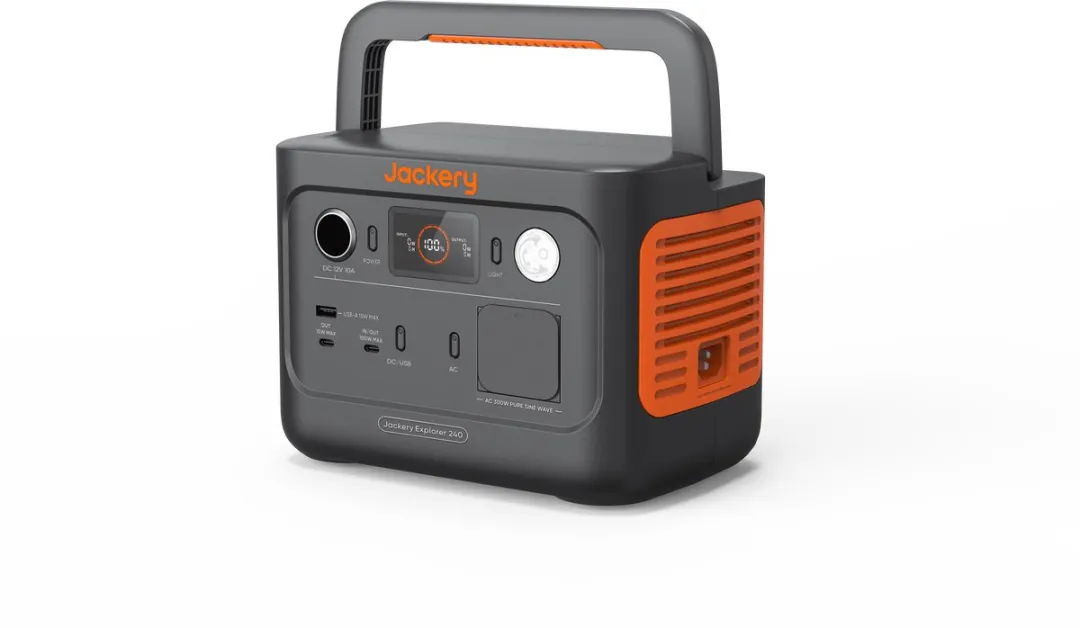Jackery - Explorer 240 V2 - draagbaar energiestation - 256 Wh LiFePO4-accu - 300W AC/100W USB-C-uitgang - 1 uur snel volledig opladen via APP - zonnegenerator voor buiten kamperen en noodgevallen