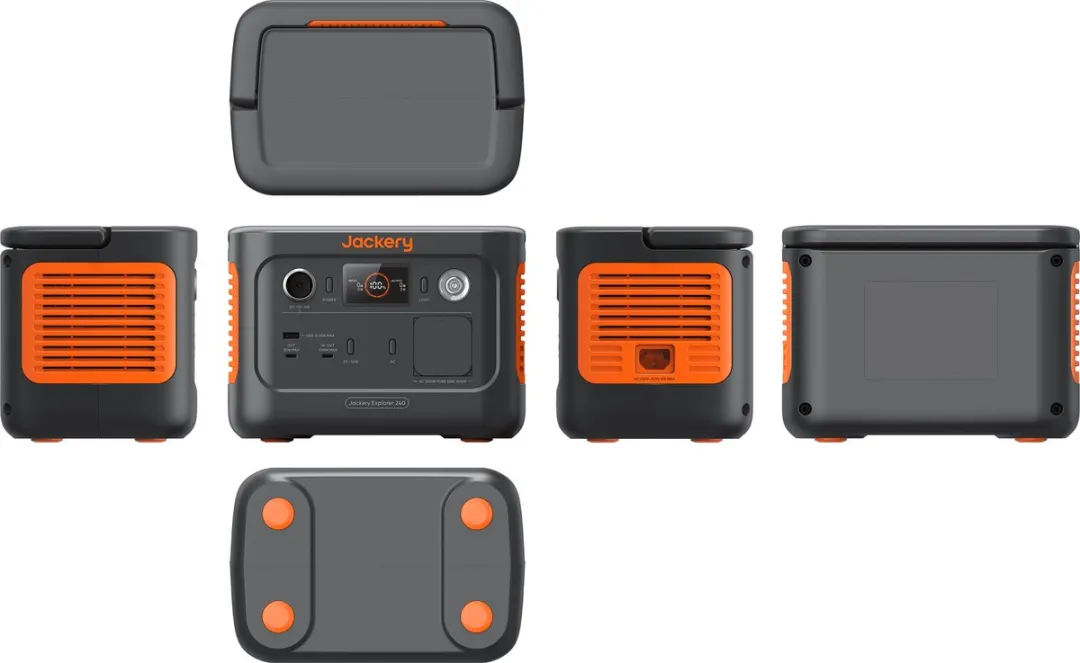 Jackery - Explorer 240 V2 - draagbaar energiestation - 256 Wh LiFePO4-accu - 300W AC/100W USB-C-uitgang - 1 uur snel volledig opladen via APP - zonnegenerator voor buiten kamperen en noodgevallen