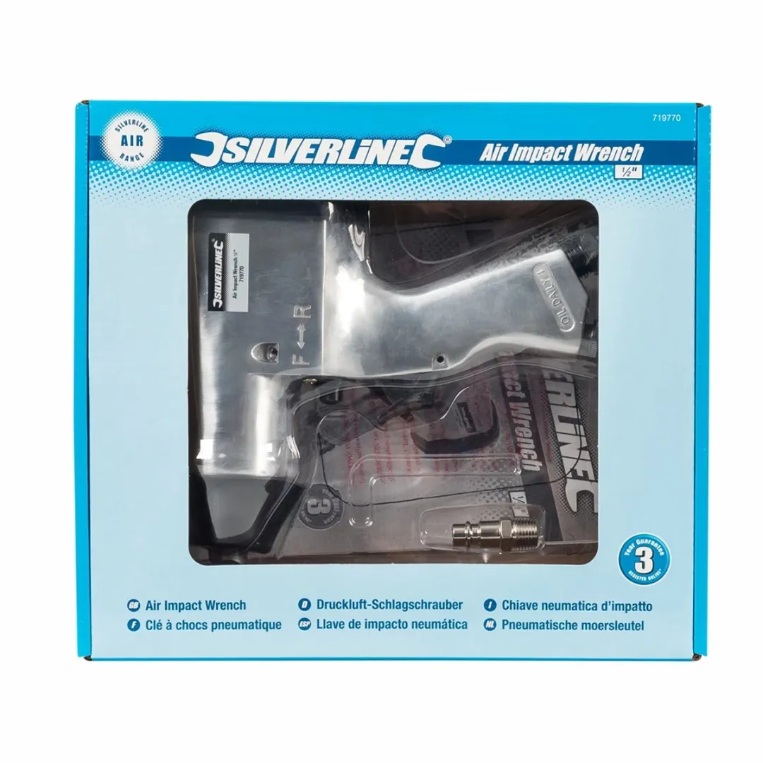 Silverline Pneumatische moersleutel - 4 standen - 312 Nm koppel - 13 mm