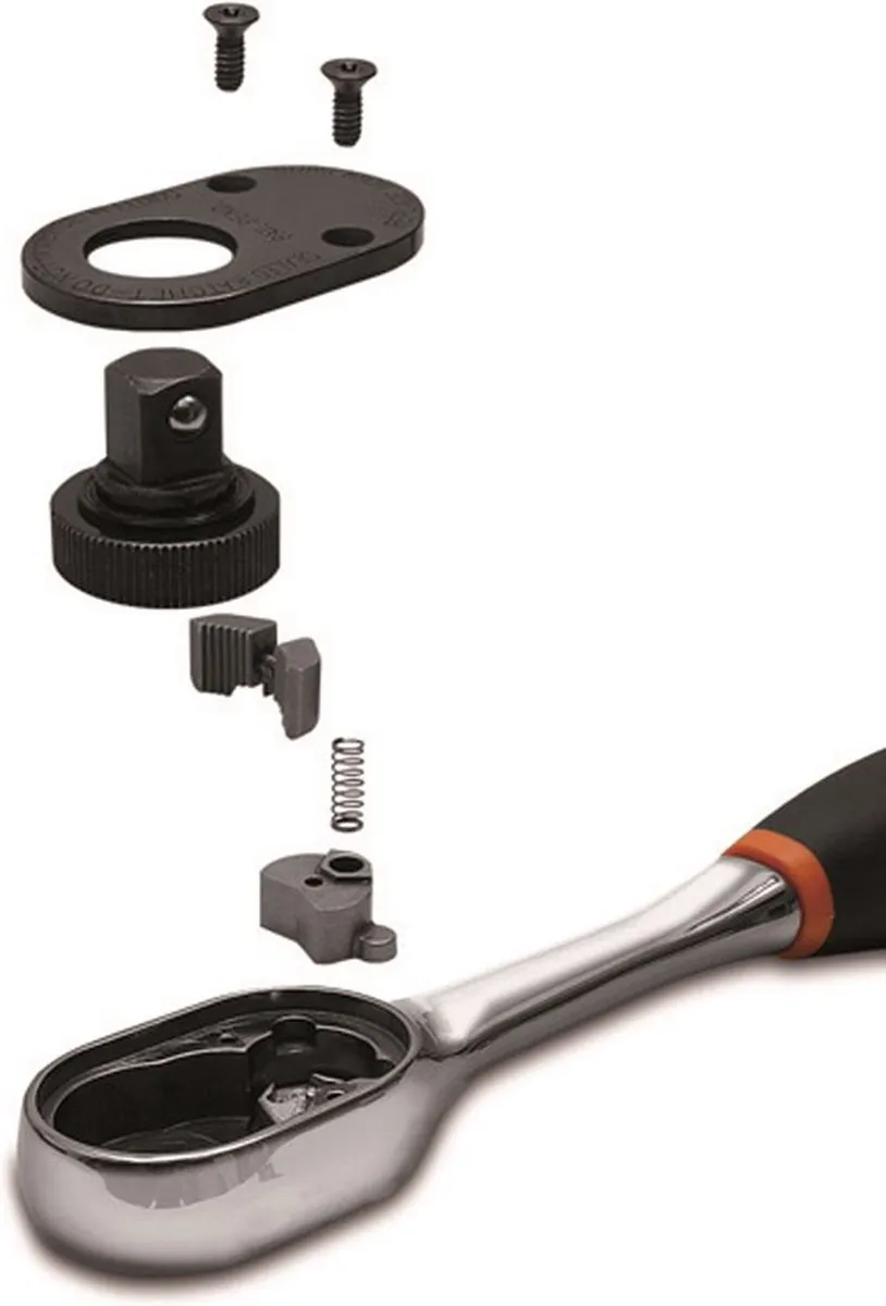 Bahco Omschakelbare Ratelsleutel 1/4" 120mm - 72 Tanden - Oranje/Zwart