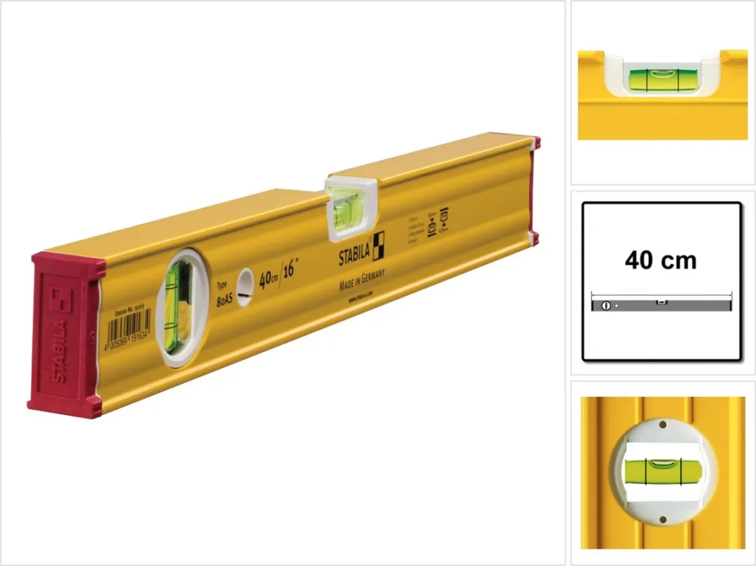 Stabila Waterpas 80AS Blok, 40 cm