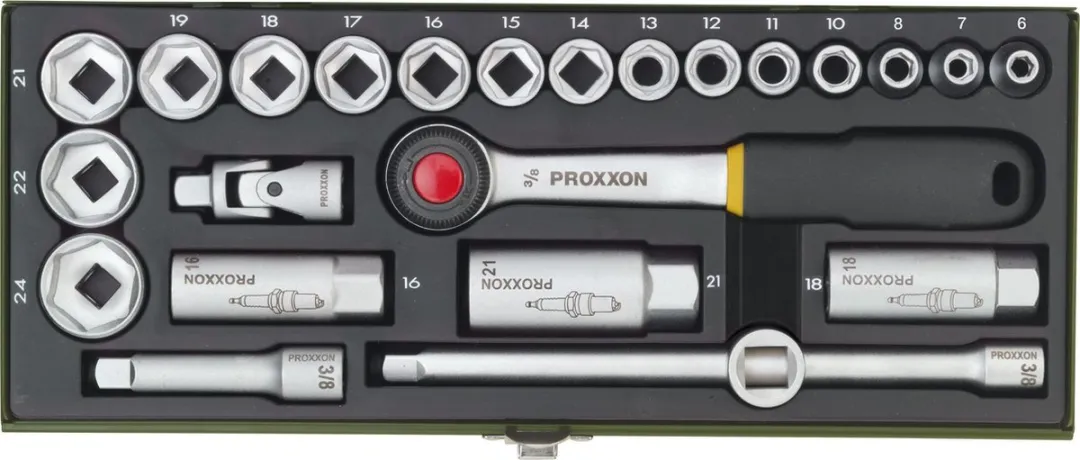 Proxxon Industrial 23110 Dopsleutelset - 24-delig - 3/8" (10mm)
