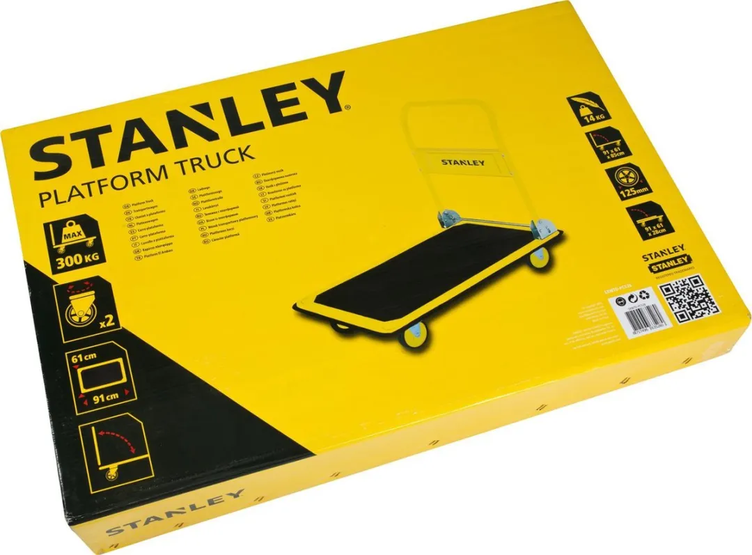 Stanley Plateauwagen 300kg - Geel/Zwart