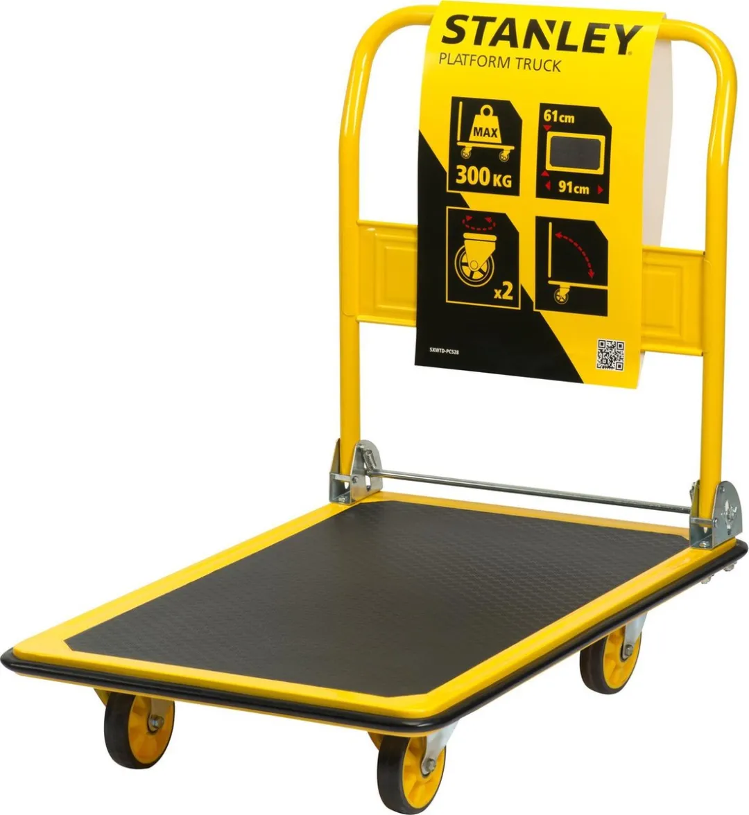 Stanley Plateauwagen 300kg - Geel/Zwart - afbeelding 6 van 6
