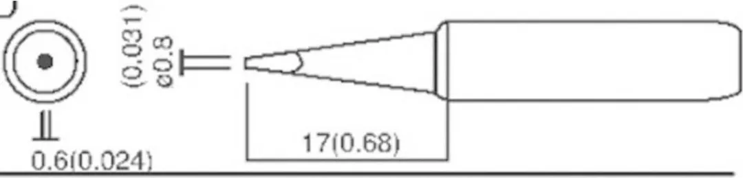 TOOLCRAFT T-0,8D Soldeerpunt 0,8mm - 17mm - TO-4983471