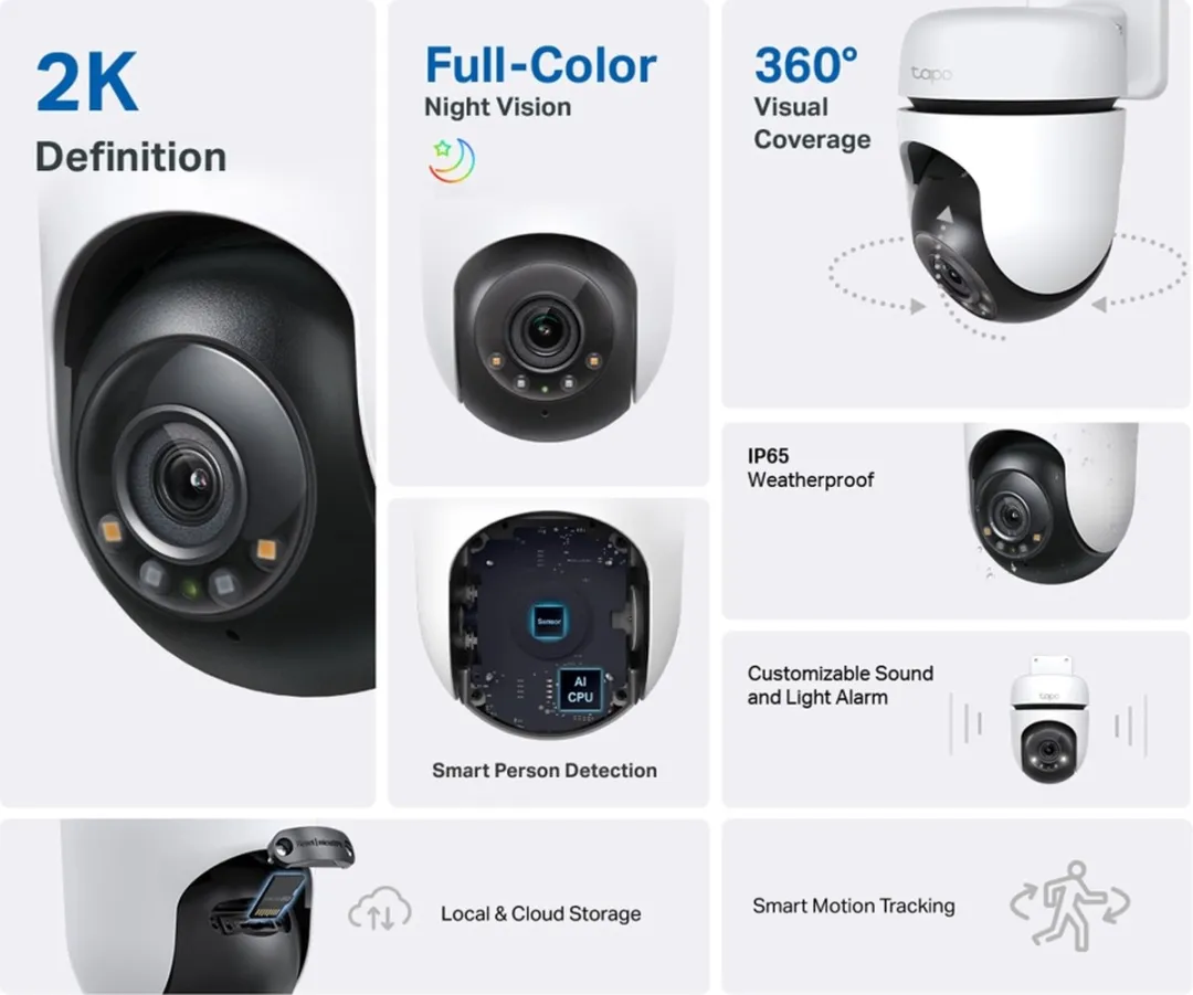 TP-Link Tapo C510W Beveiligingscamera 3MP - IP65 Waterdicht