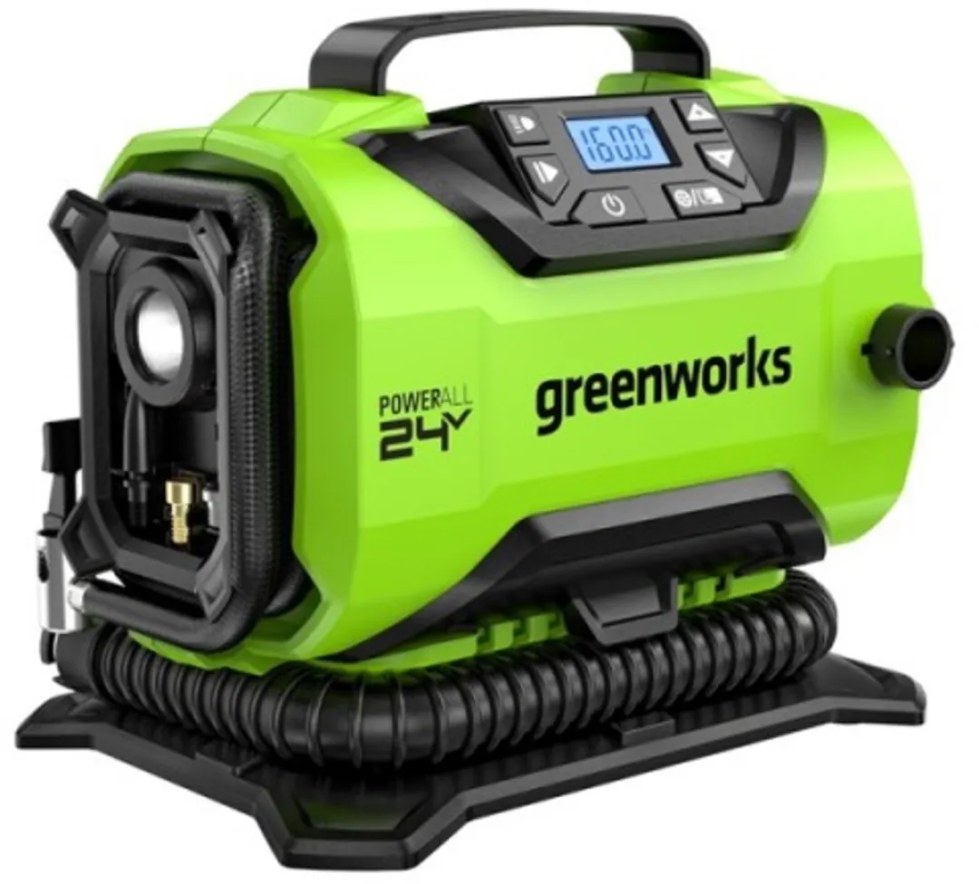 Greenworks Accu Compressor 24volt incl.2.0ah accu en lader