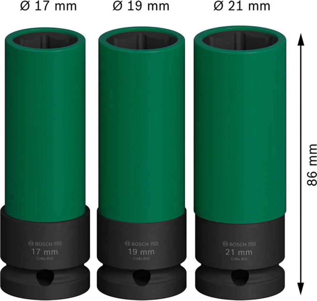 Bosch Professional Dopsleutelinzetset 2608003033 - 17/19/21mm - afbeelding 6 van 6