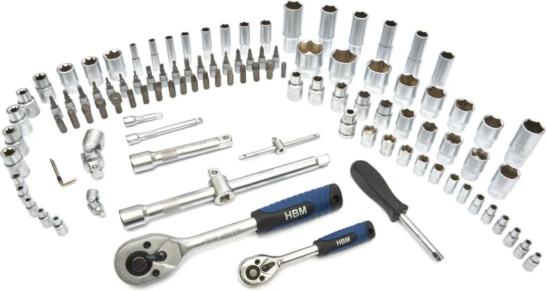 HBM Machines 108-delige 1/2" 1/4" Doppenset - 108 Stuks - Zwart