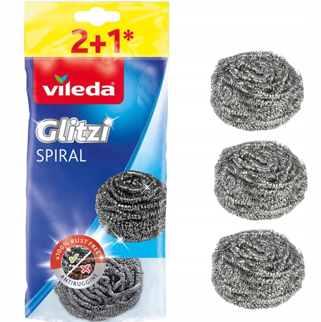 Schuurspons Vileda 3 Onderdelen Grijs Roestvrij staal