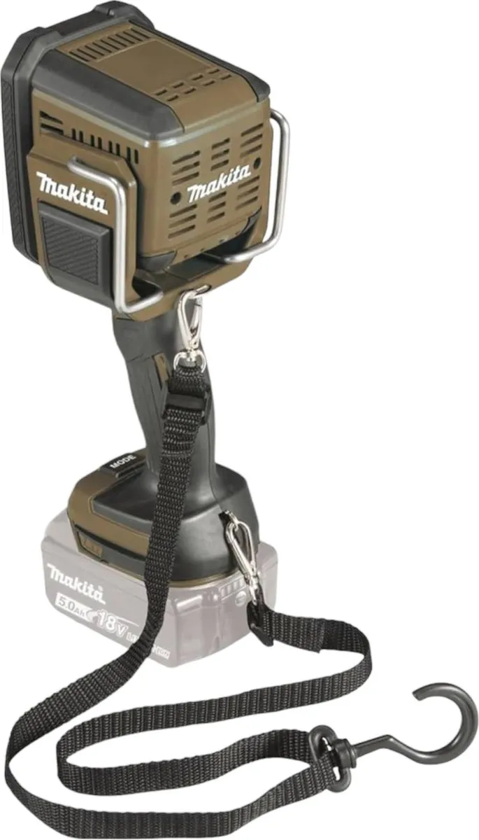 Makita DML 812 ST Handlamp 18V 1250lm - Olijfgroen - 2x 5.0Ah Accu + Lader