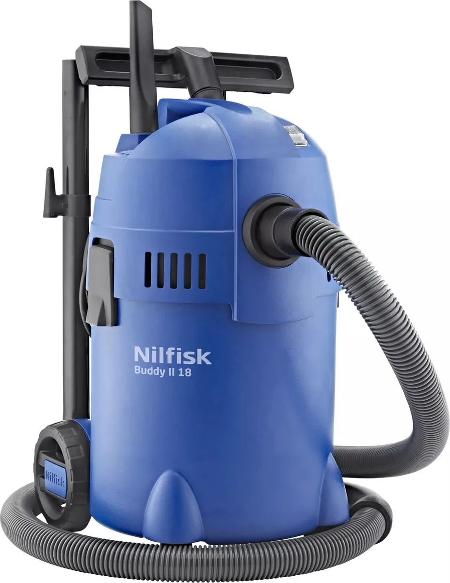 Nilfisk Buddy II 18 Car Cleaner Edition – Krachtige nat- en droogzuiger met 1200W motor, 18L container, blaasfunctie en complete auto-reinigingsset, Stof-/waterzuiger, Alleszuiger