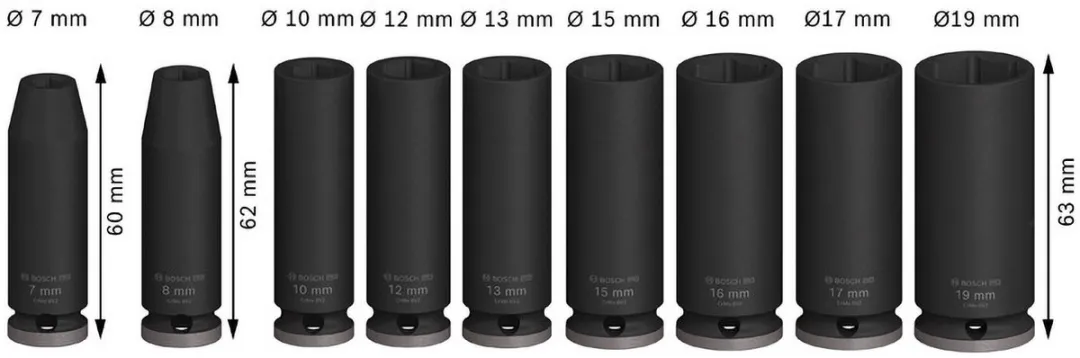 Bosch Professional PRO Impact Krachtdoppenset 9-delig 2608003037 - Zwart/Groen - afbeelding 6 van 6
