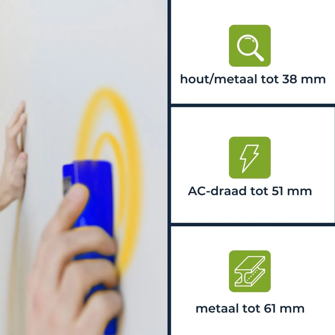 Velleman Digitale Leidingzoeker - Detecteert tot 51mm - Blauw