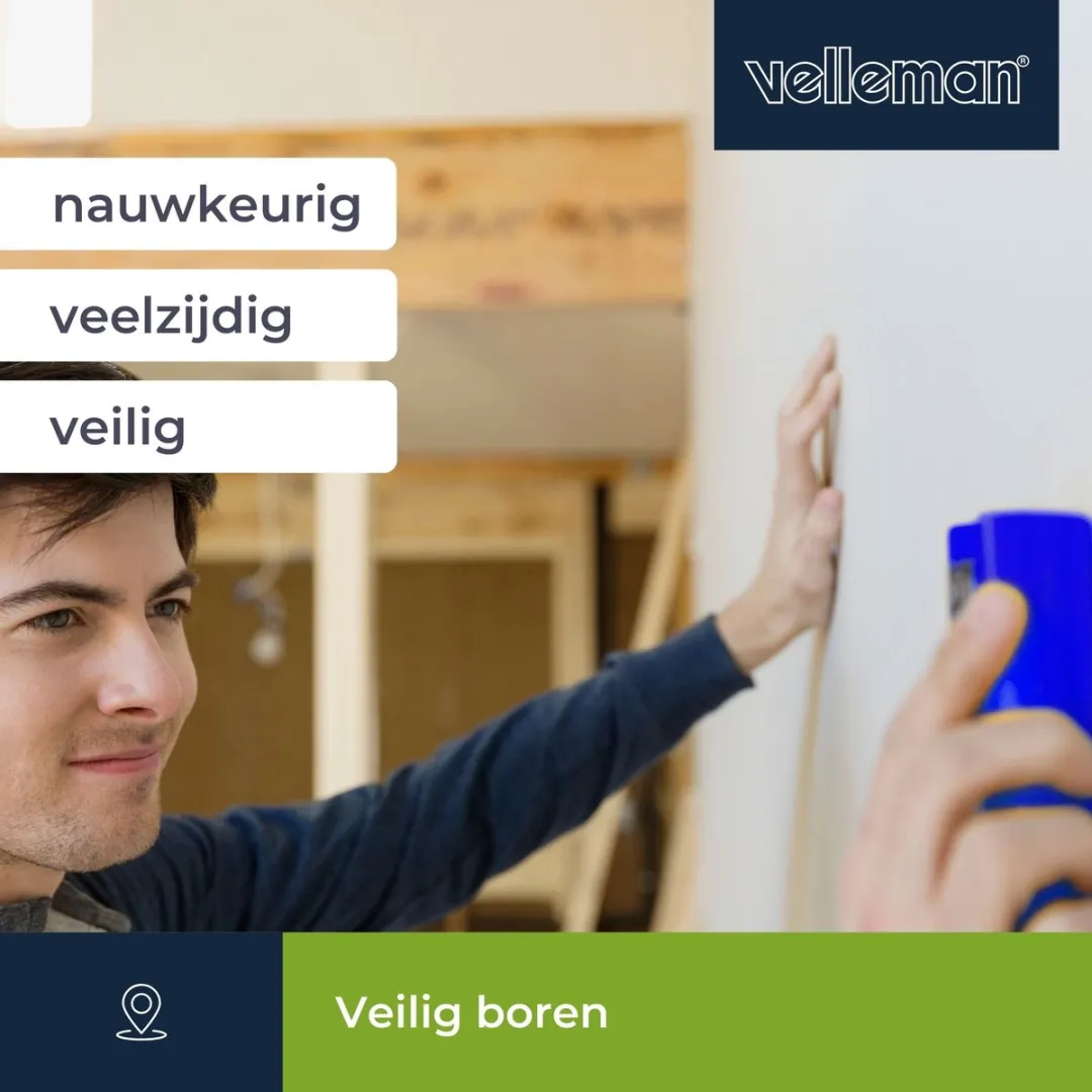 Velleman Digitale Leidingzoeker - Detecteert tot 51mm - Blauw