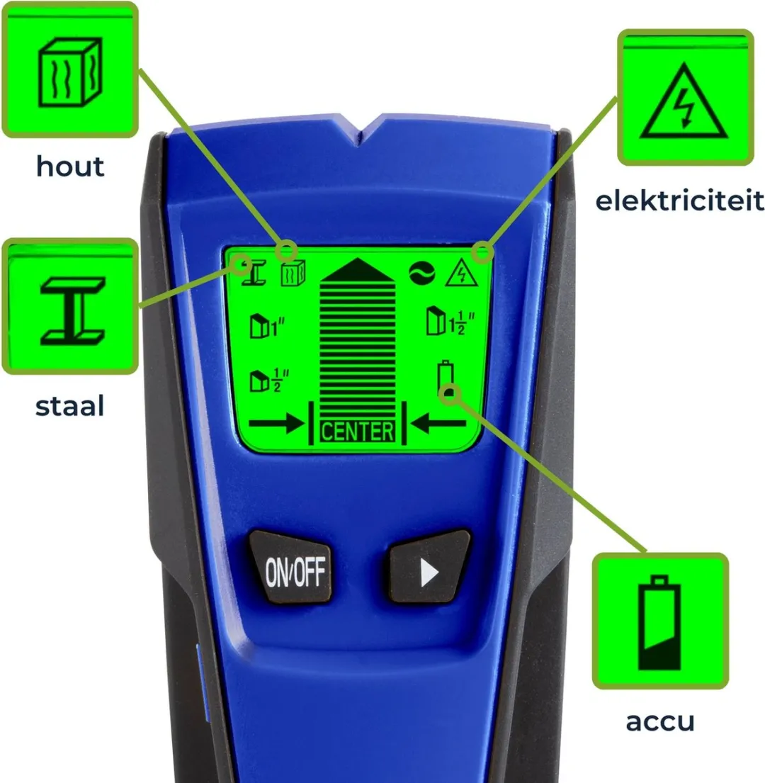 Velleman Digitale Leidingzoeker - Detecteert tot 51mm - Blauw
