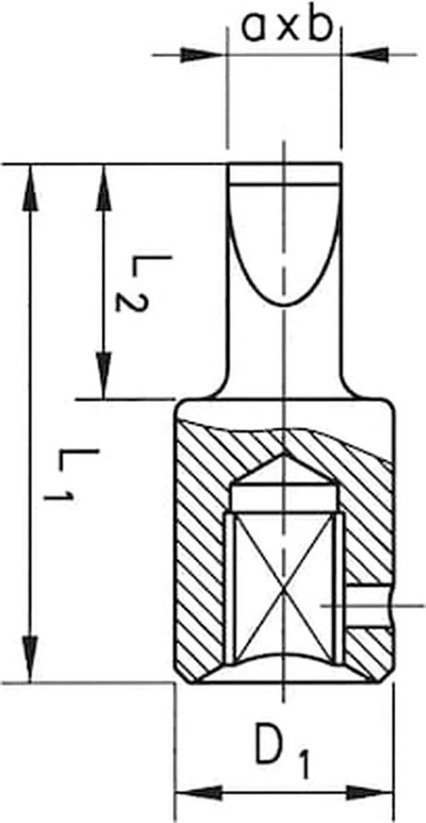 Würth 1/4" Dopsleutel Sleuf 3.5mm