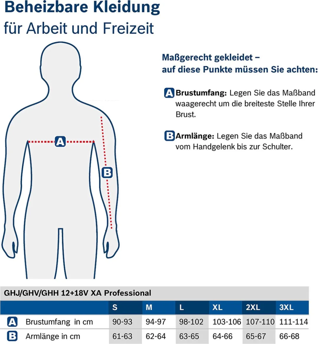 Bosch Professional GHV 12+18V XA S Verwarmd Vest - M - Zwart