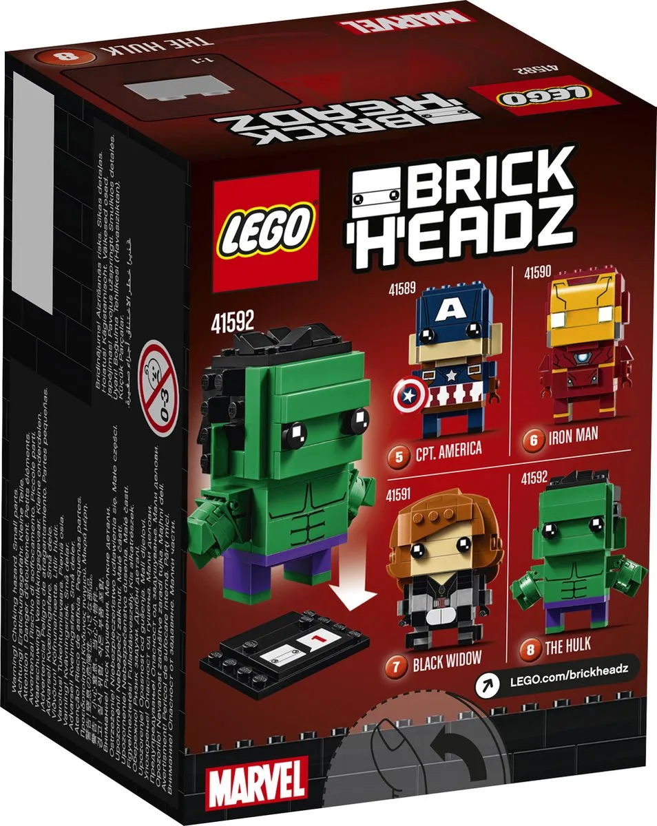 LEGO BrickHeadz The Hulk 41592 - 93 Stukken - Rood