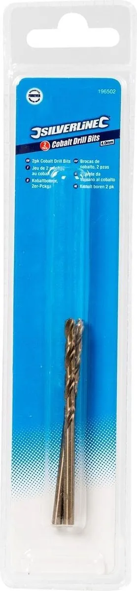 Silverline Metaalboor HSS-E Cobalt 4mm - 2 Stuks