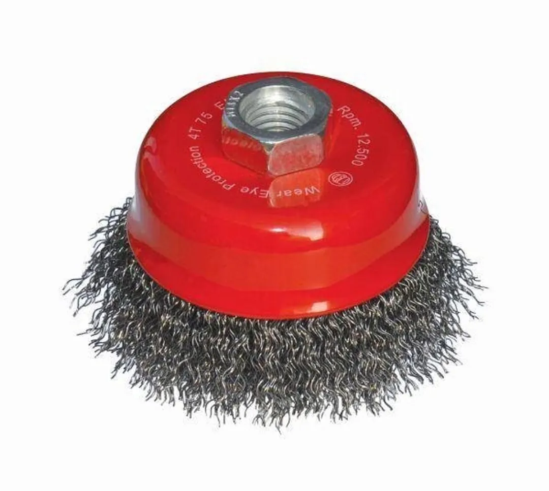 Professionele Staalborstel 75mm M14 - 0.3mm Gekartelde Draad