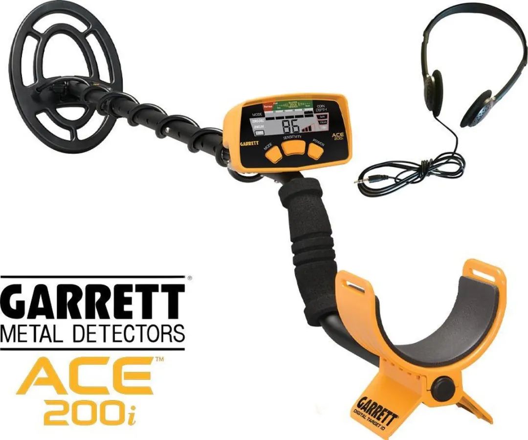 Garrett Ace 200i Metaaldetector - 23cm Spoel - Geel/Zwart