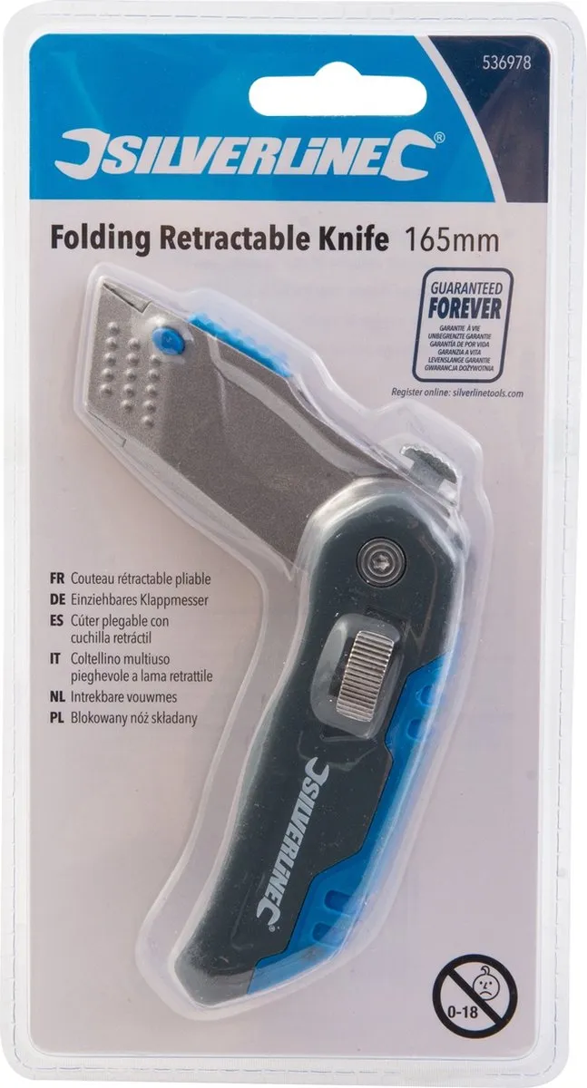 Silverline Intrekbaar Vouwmes 165mm - 5 Stuks (4x Reserves) - afbeelding 6 van 6