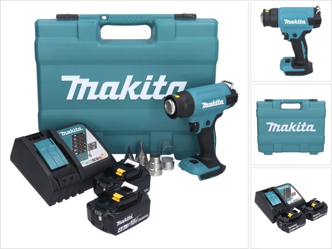 Makita DHG 181 RMK snoerloos heteluchtpistool 18 V 150 - 550°C + 2x accu 4.0 Ah + lader + koffer