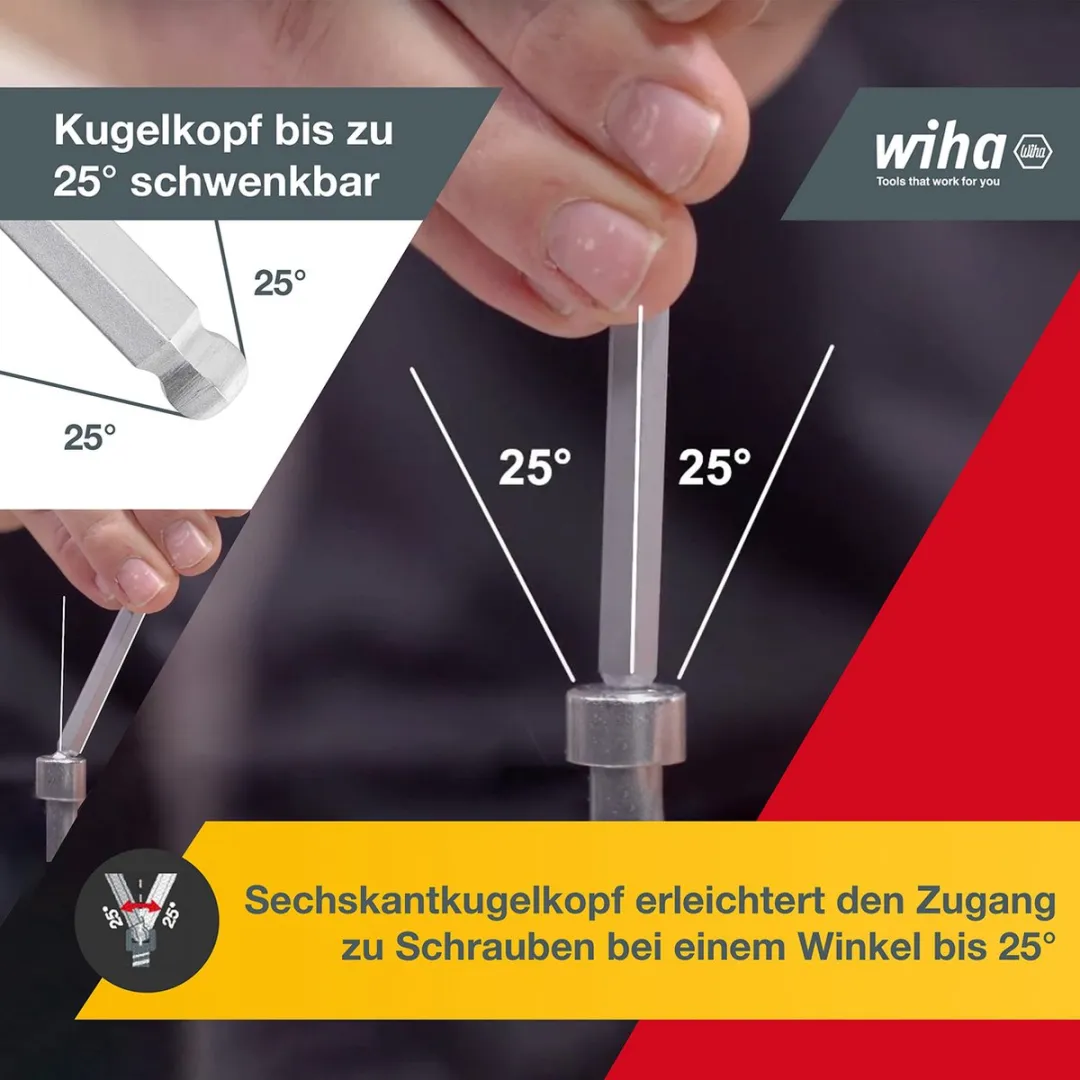 Wiha Stiftsleutelset 10-delig - Mat verchroomd