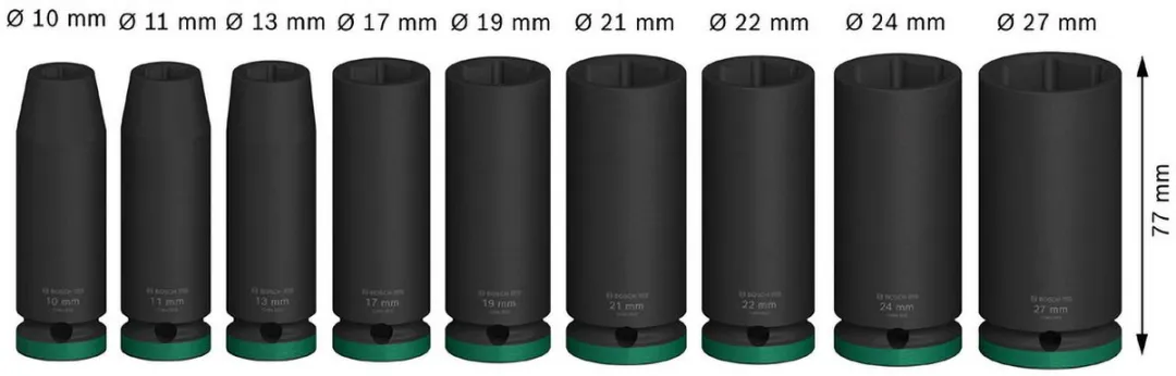 Bosch Professional PRO Impact Krachtdoppenset 1/2" 9-delig - 2608003040