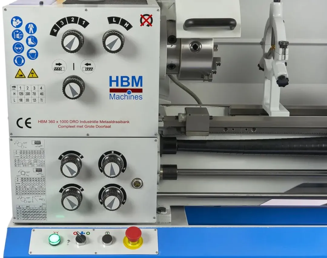 HBM Metaaldraaibank 360 x 1000 DRO - 400V