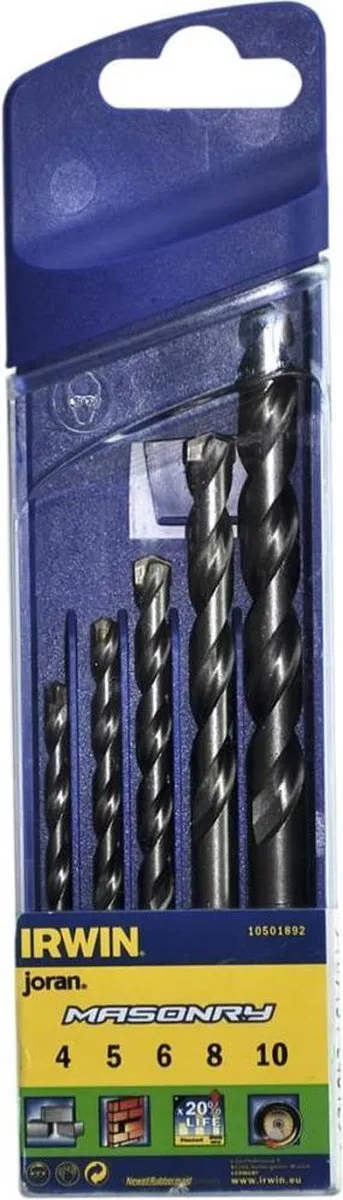 Irwin Steenboren Set 4/5/6/8/10mm