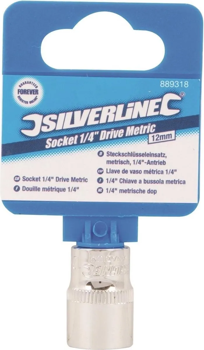 Silverline Zeskantige 1/4 inch Metrische Dop 12mm