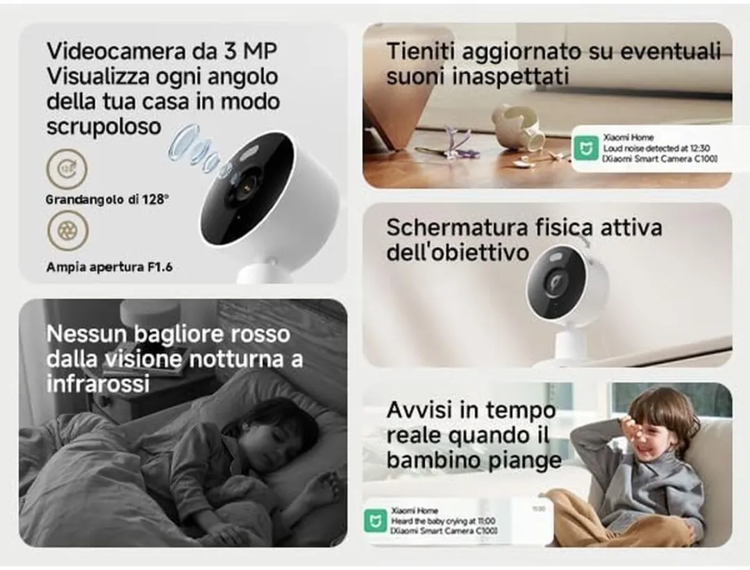 Xiaomi Smart Camera C100 2K Beveiligingscamera - Zwart/Wit - afbeelding 6 van 6