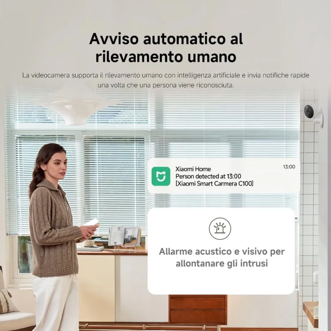 Xiaomi Smart Camera C100 2K Beveiligingscamera - Zwart/Wit