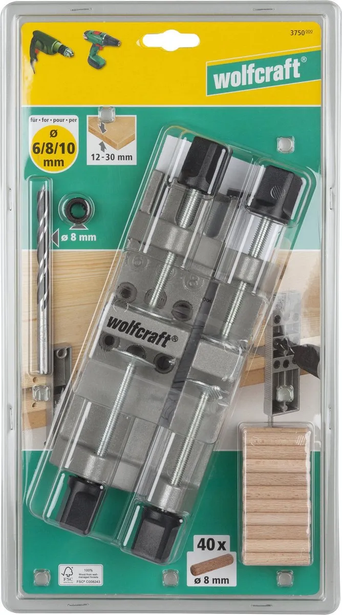 Wolfcraft Universele Deuvelset 3750000 - Groen