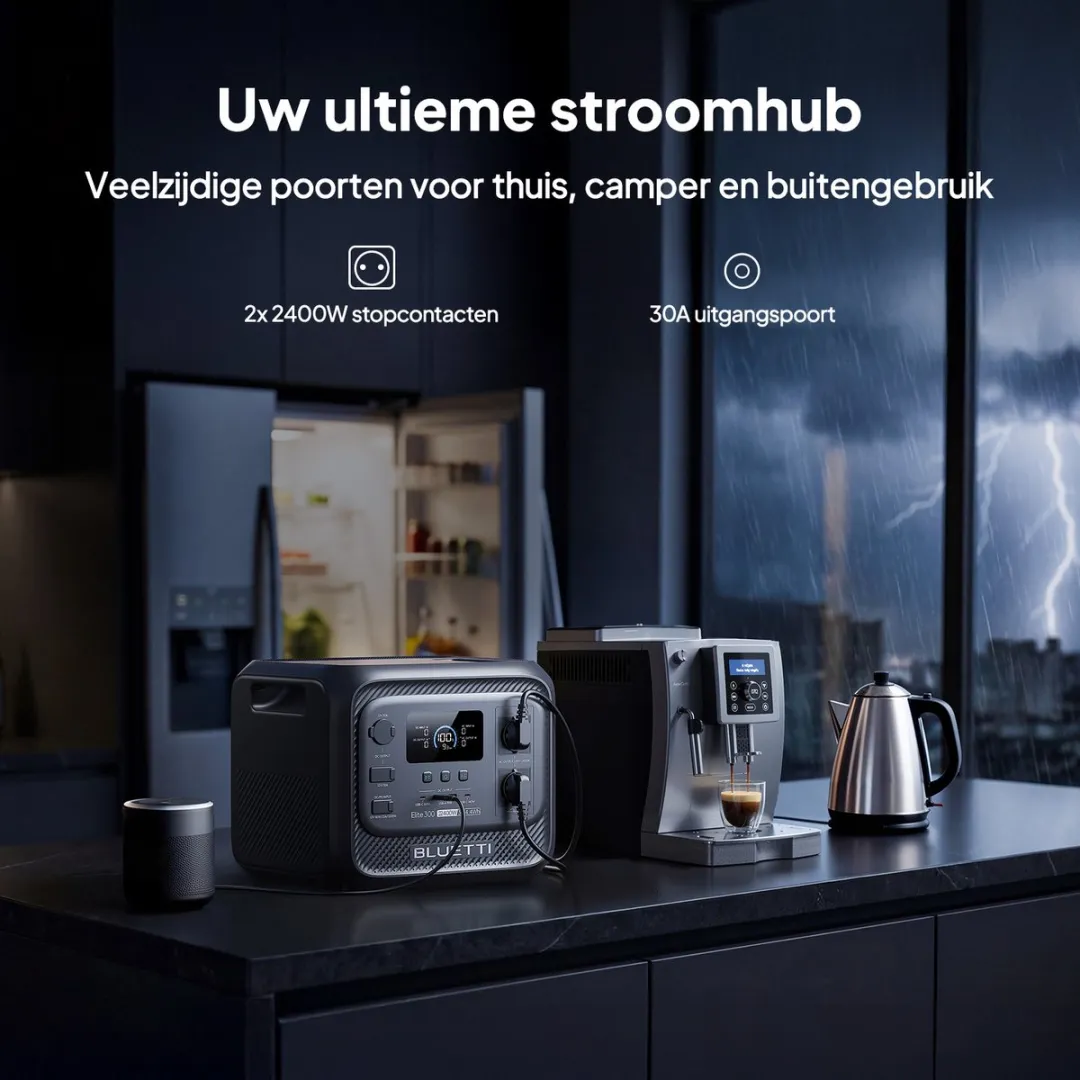 BLUETTI Elite 300 3014.4Wh- 2400W- Zonnegenerator (Nieuw model 2026) met 200W PV200 zonnepaneel voor op reis, camper