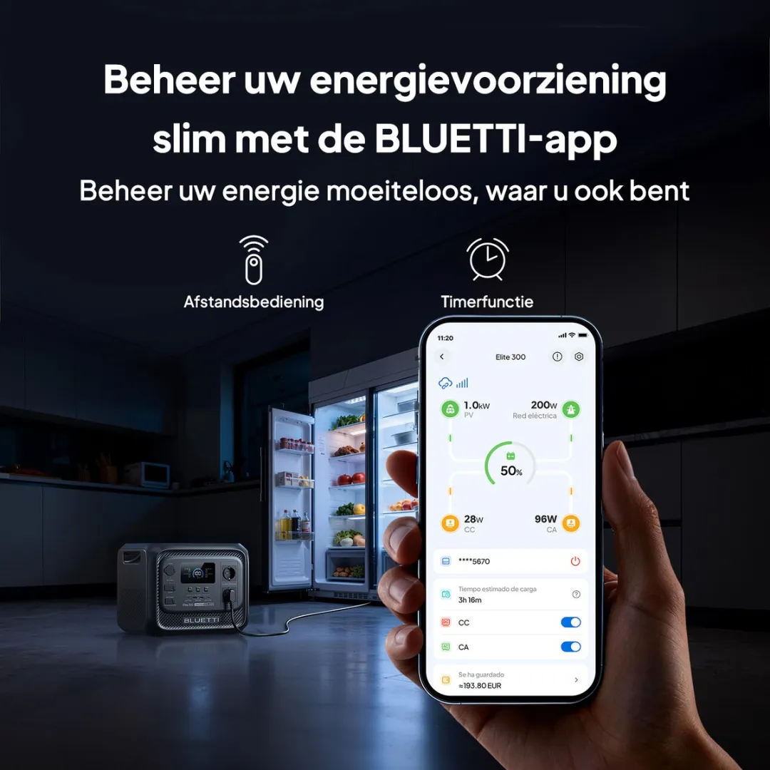 BLUETTI Elite 300 3014.4Wh- 2400W- Zonnegenerator (Nieuw model 2026) met 200W PV200 zonnepaneel voor op reis, camper