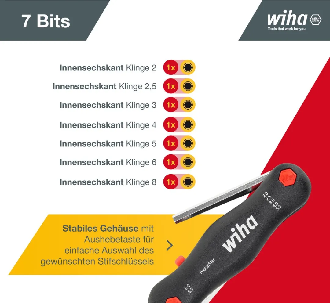 Wiha Multitool PocketStar SB-versie 23041 - 7-delig - Euroslot