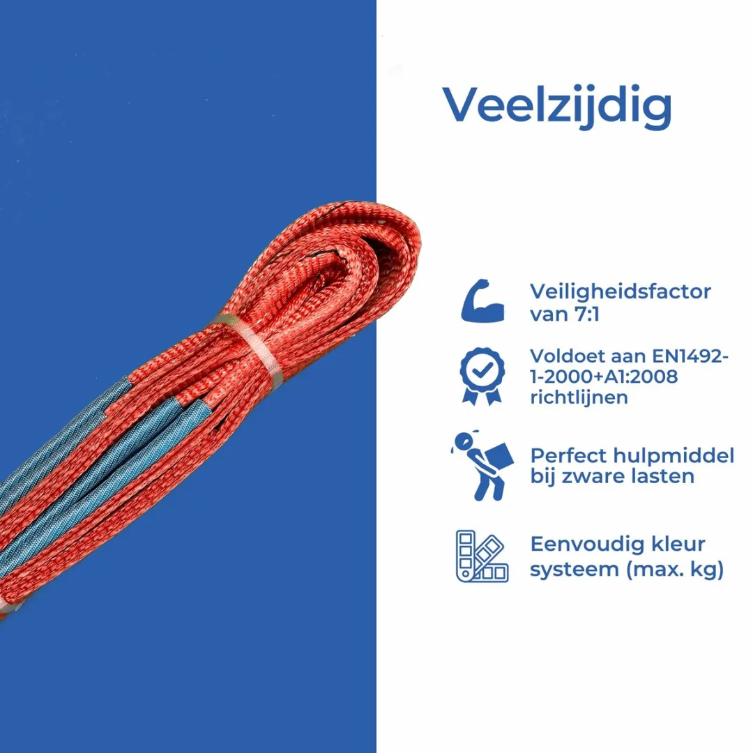 TETRA WSB Hijsband 5 Ton - 1m - Rood