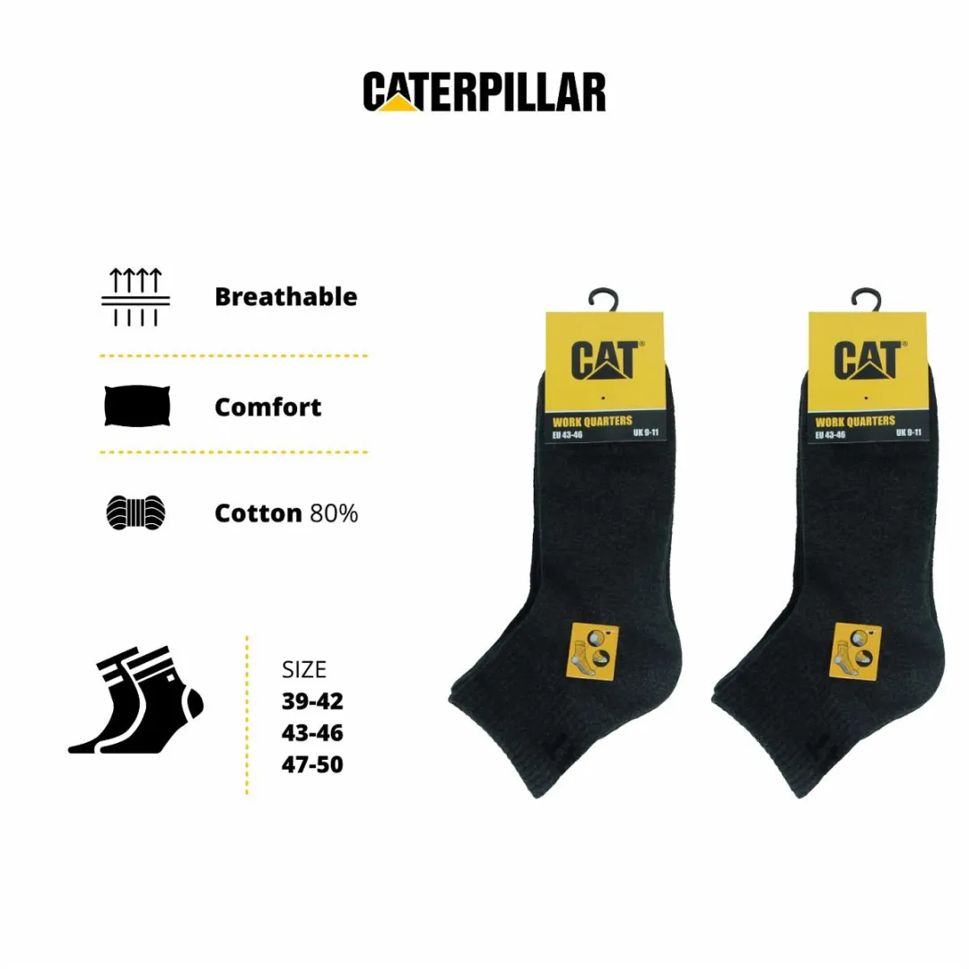 Caterpillar Quarter Werksokken Heren - 6 Paar - Antraciet